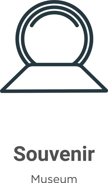 纪念品轮廓图标细线黑色纪念品图片下载