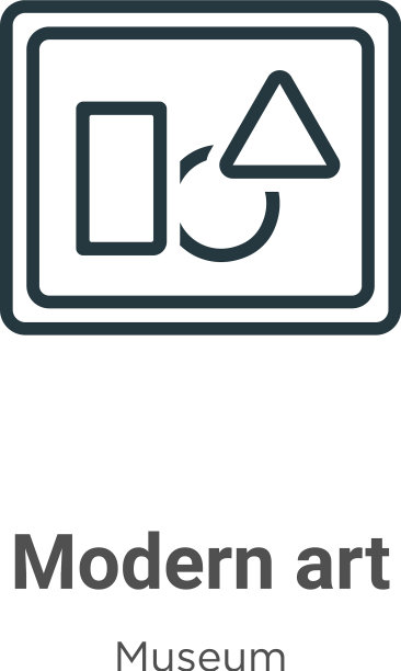 现代艺术的轮廓图标细线黑色现代图片下载