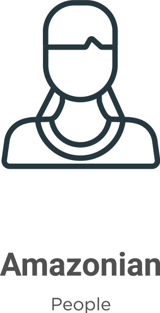 亚马逊的轮廓图标细线黑色的亚马逊图片下载