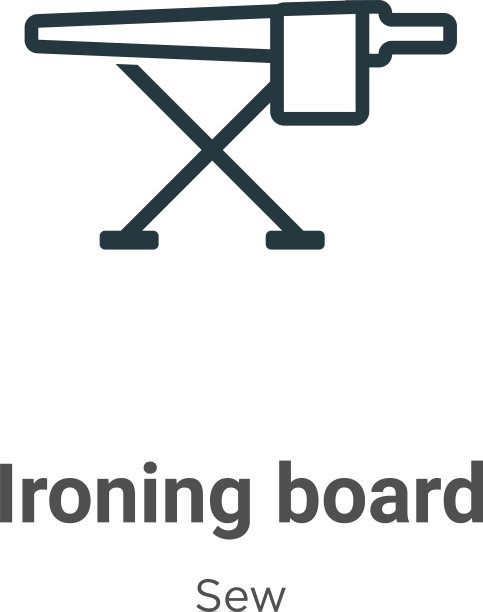 熨衣板轮廓图标细线黑色图片下载