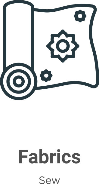 面料轮廓图标细线黑色面料图标图片下载