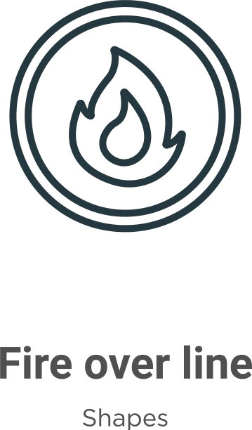 火过线轮廓图标细线黑色火图片下载