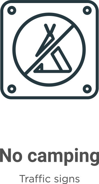 没有露营轮廓图标细线黑色没有图片下载