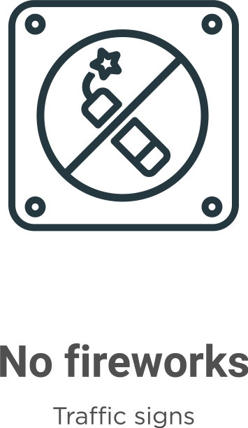 没有烟花的轮廓图标黑细线图片下载