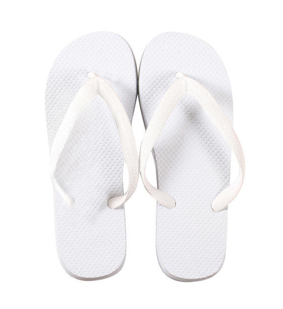 白色背景的白色塑料人字拖图片下载