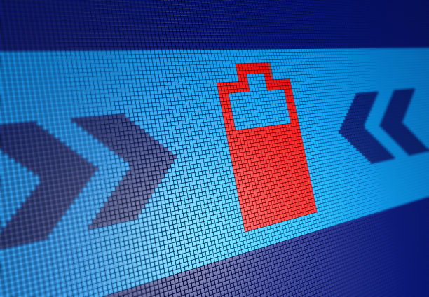 像素化背景上的电池符号图片下载