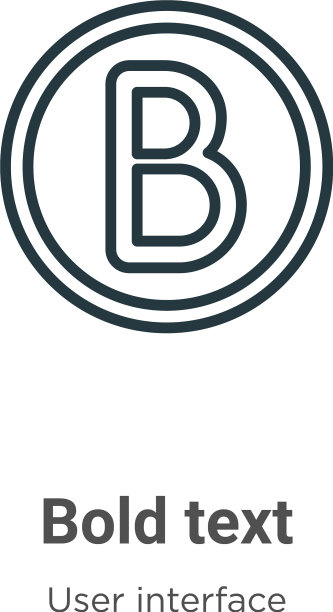 粗体文本轮廓图标细线黑色粗体文本图片下载