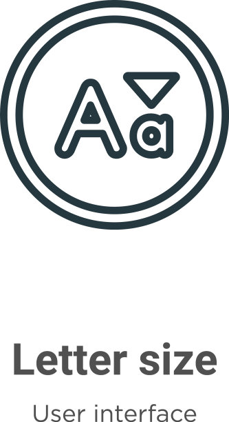 字母大小轮廓图标细线黑色字母图片下载