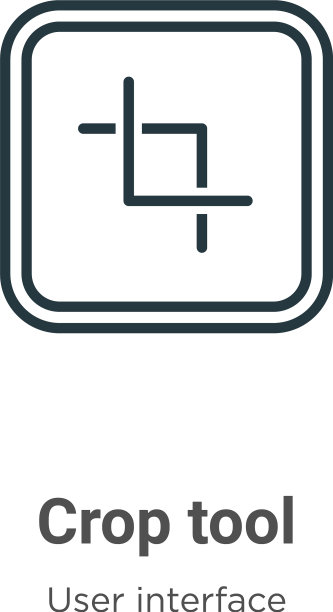 裁剪工具轮廓图标细线黑色裁剪工具图片下载