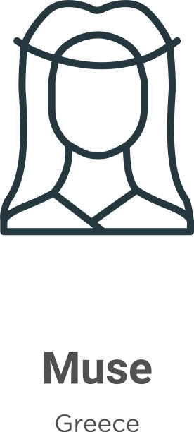 缪斯轮廓图标细线黑色缪斯图标平图片下载