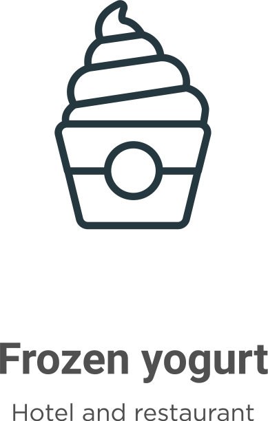 冻酸奶轮廓图标细线黑冻图片下载