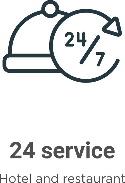 24服务大纲图标黑色细线24图片下载