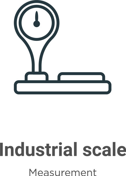 工业规模轮廓图标细线黑色图片下载