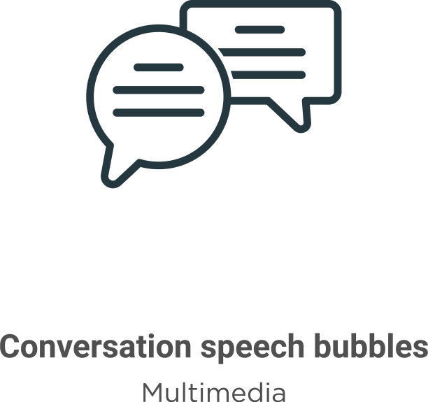 会话语音气泡轮廓图标薄图片下载
