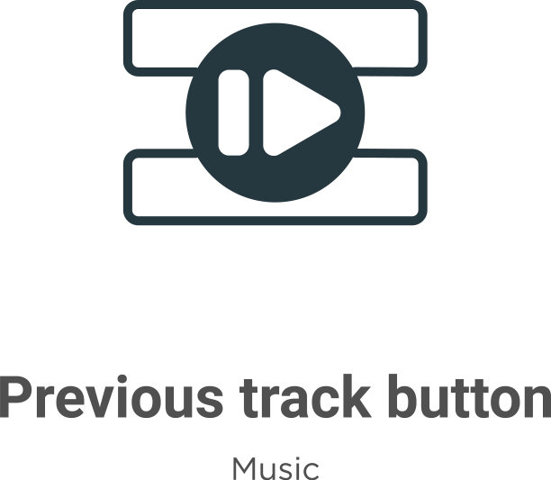 上一曲目按钮轮廓细线图标图片下载