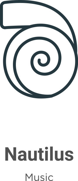 鹦鹉螺轮廓图标细线黑色鹦鹉螺图片下载