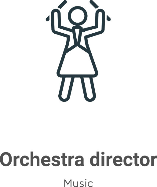 乐团指挥轮廓图标细线黑色图片下载