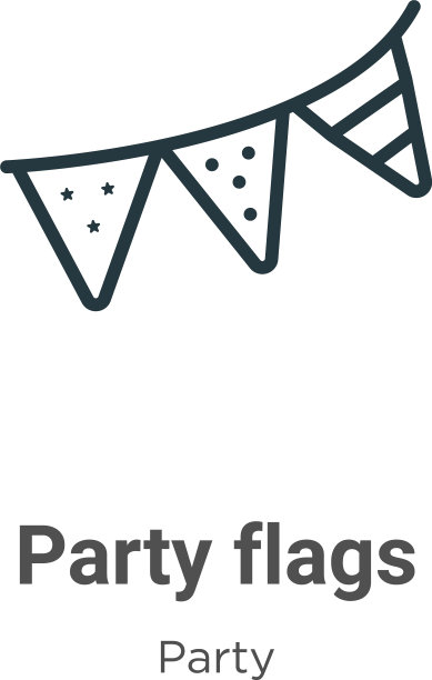 旗帜轮廓图标细线黑色图片下载