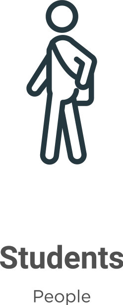 学生轮廓图标黑色学生细线图片下载