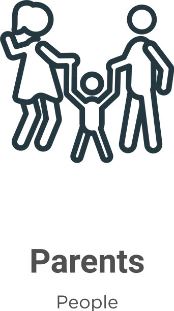 父母轮廓图标细线黑色父母图标图片下载