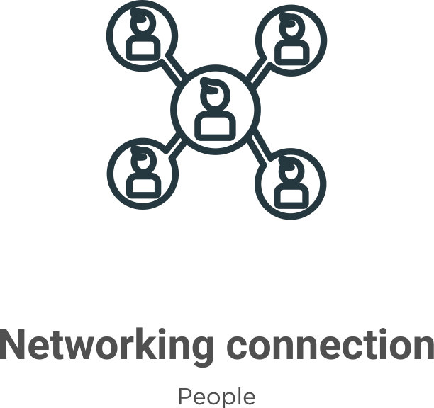 网络连接轮廓图标细线图片下载
