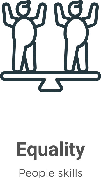 平等轮廓图标细线黑色平等图片下载