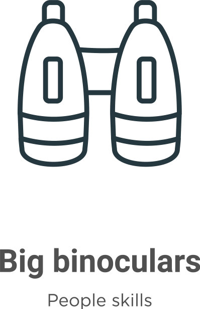 大望远镜轮廓图标细线黑大图片下载