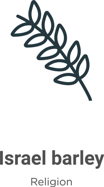 以色列大麦轮廓图标细线黑以色列图片下载