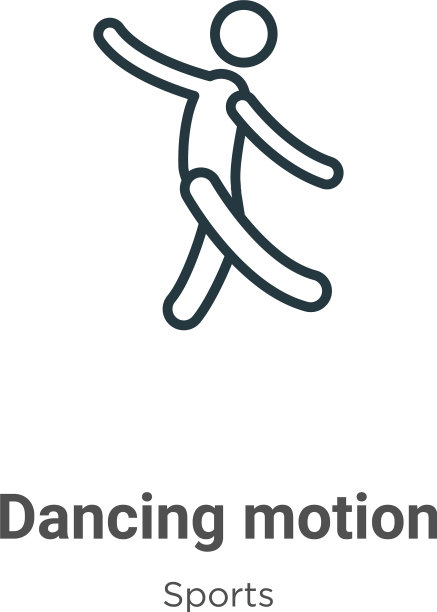 舞蹈动作轮廓图标细线黑色图片下载