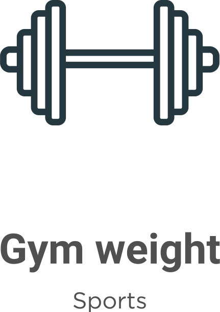 健身房重量轮廓图标细线黑色健身房图片下载