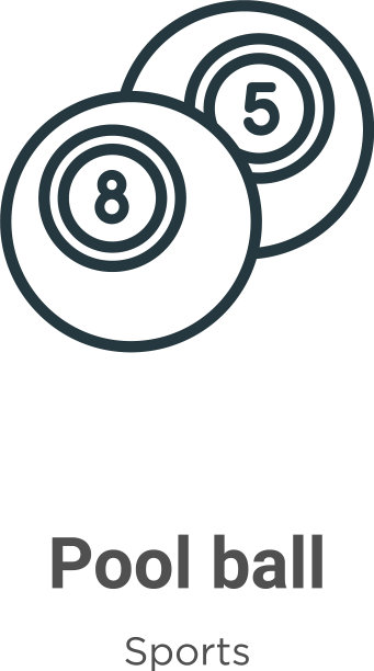 台球轮廓图标细线黑台球图片下载