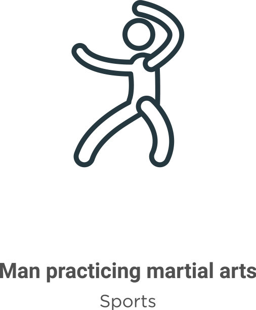 男人练武术轮廓图标瘦图片下载