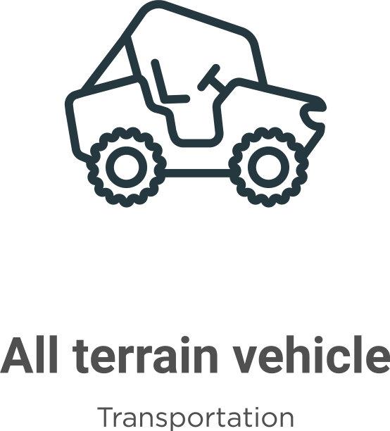 所有地形车辆轮廓图标细线黑色图片下载