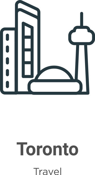 多伦多轮廓图标细线黑色多伦多图标图片下载
