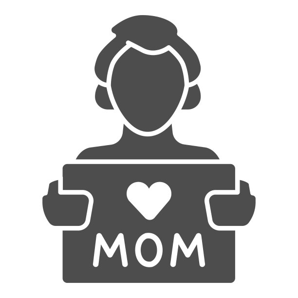 孩子用母亲的爱卡片solid icon母亲节图片下载