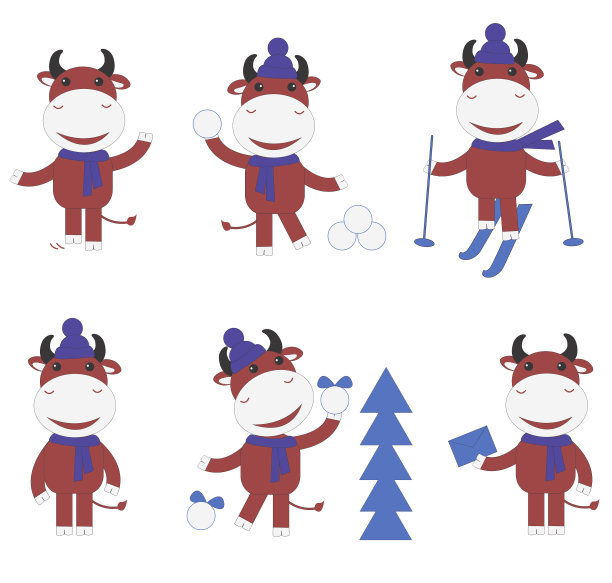 有趣的虾虎鱼一组图像公牛与围巾图片下载