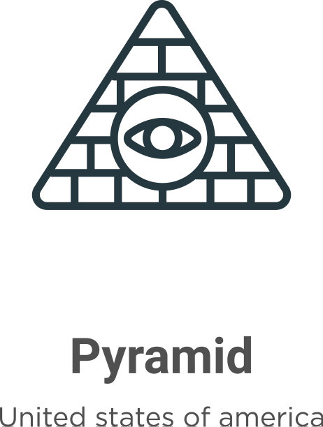 金字塔轮廓图标细线黑色金字塔图标图片下载