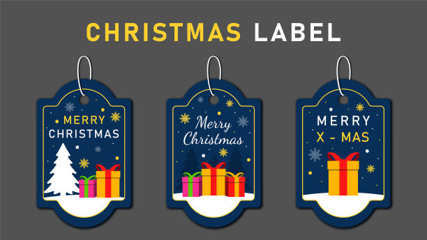 圣诞背景标签设置问候元素图片下载