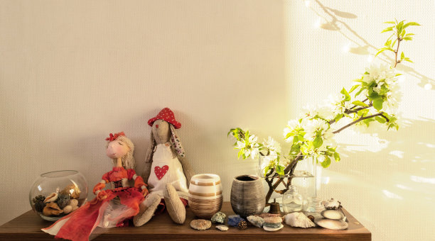 白色客厅极简室内架子模型图片下载