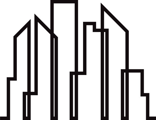 摩天大楼线条图标设计模板孤立图片下载