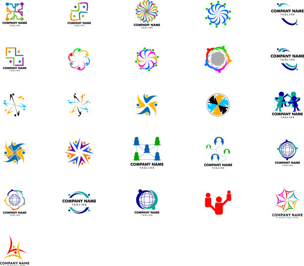 团队合作管理人员群组logo图片下载