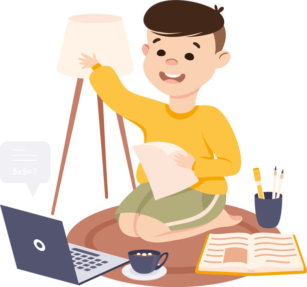 男孩有在线课程在家远程教育图片下载