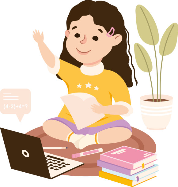 小女孩通过电话会议在家学习图片下载