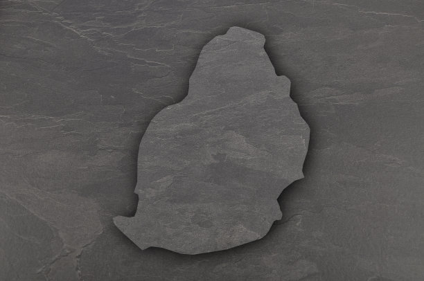 黑色石板上的毛里求斯地图图片下载