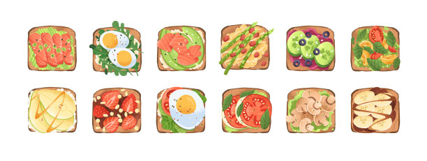 不同的吐司和三明治图片下载