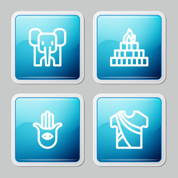 Set line大象yagna hamsa手和印度图片下载