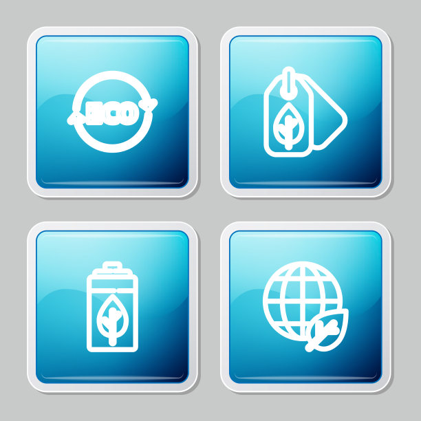 为带叶子的生态健康食品标签设置线标签图片下载