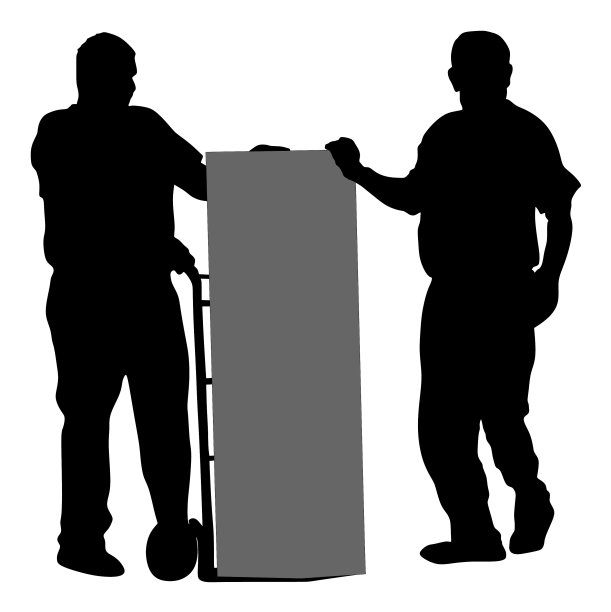 批发物流装车人剪影图片下载