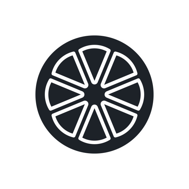 柑橘水果图标黑色孤立的剪影填充图片下载