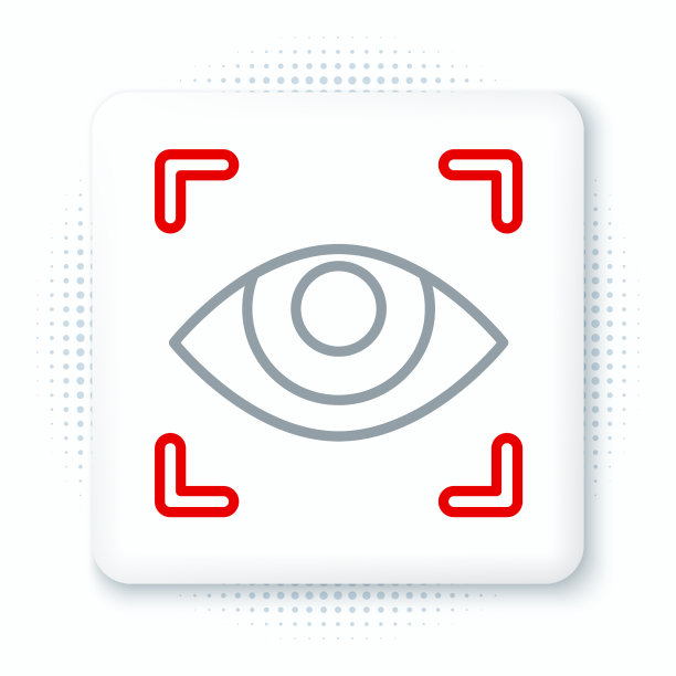 线眼扫描图标孤立在白色背景图片下载